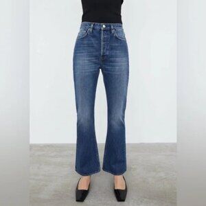 Toteme cropped kick denim mid blue NWT